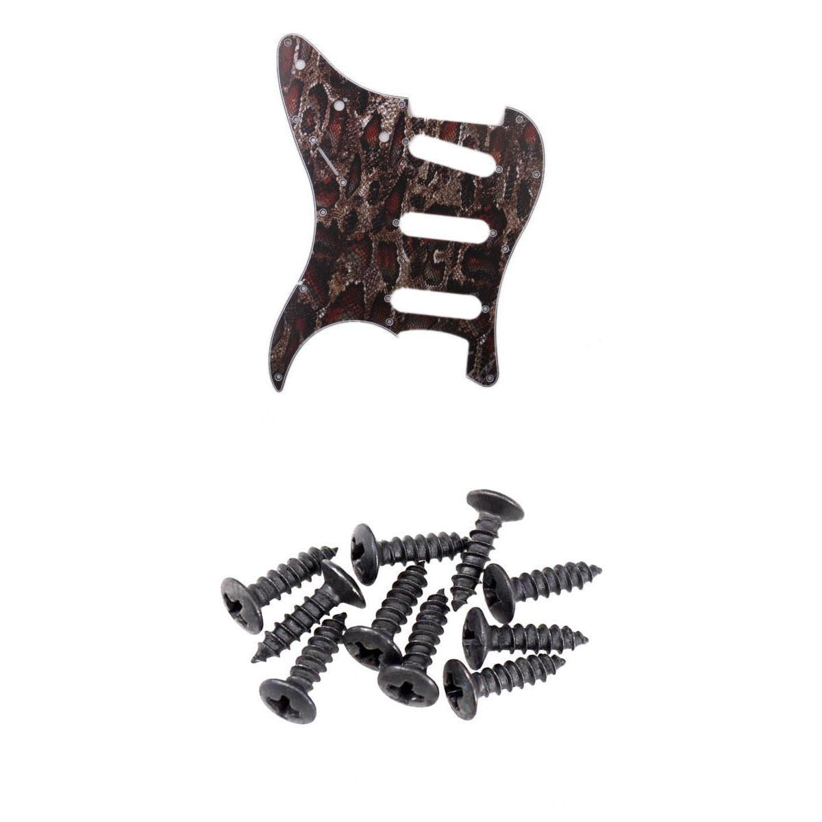 1 Set 3-ply SSS Pickguard+50pcs Pickguard Screws for Fender ST Guitar