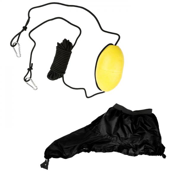 30'Kayak Anchor Tow Rope Throw Line Float+Adjustable Kayak Spray Skirt Cover