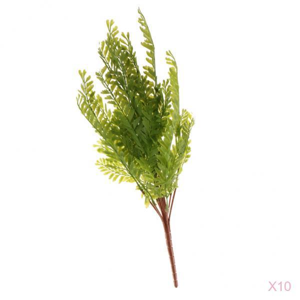 10Pcs 7 Branches Artificial Fern Grass Faux Plant Home DIY Floral Decor #2