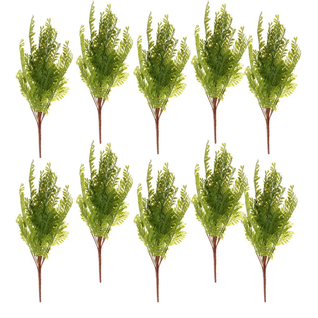 10Pcs 7 Branches Artificial Fern Grass Faux Plant Home DIY Floral Decor #2