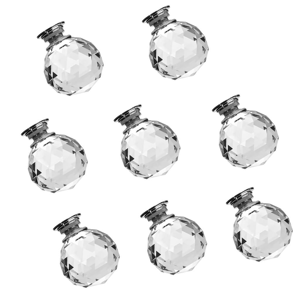 8x Clear Crystal Glass Door Knob Drawer Cabinet Furniture Bin Handle Knob