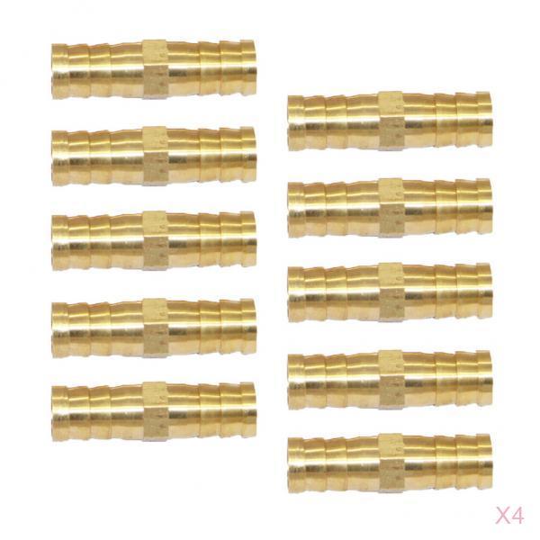 40Pcs Brass Barbed Hose Tube Pipe Pagoda Fitting Coupler Connector 6mm-6mm