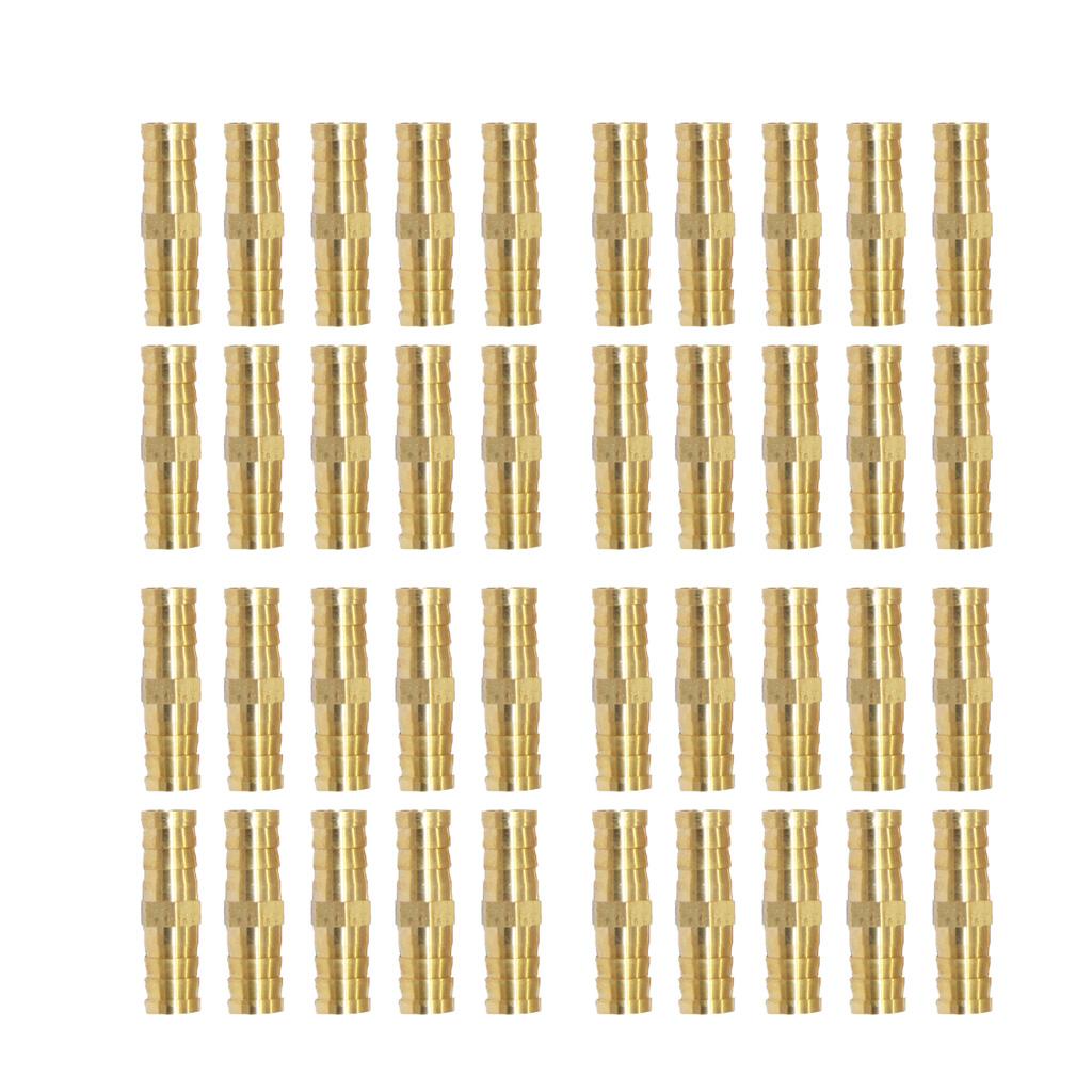 40Pcs Brass Barbed Hose Tube Pipe Pagoda Fitting Coupler Connector 6mm-6mm