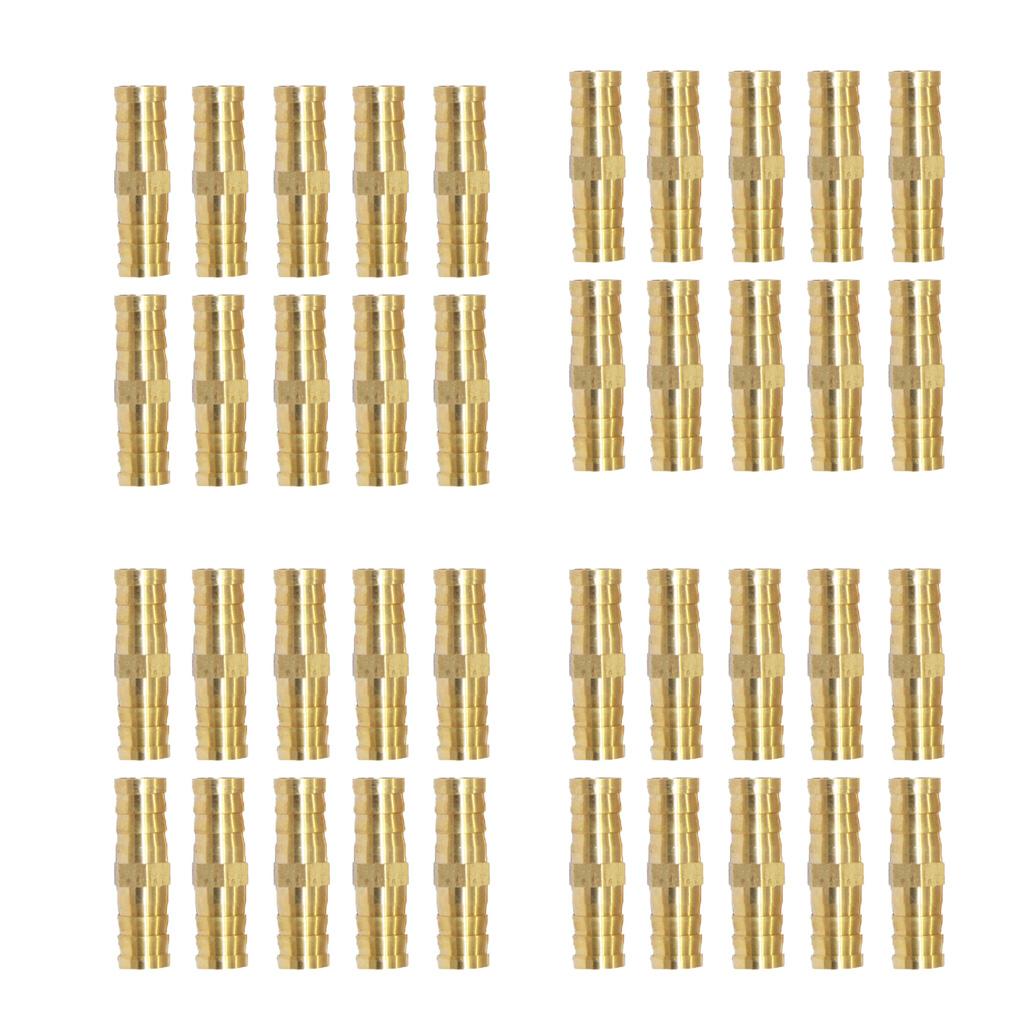 40Pcs Brass Barbed Hose Tube Pipe Pagoda Fitting Coupler Connector 6mm-6mm
