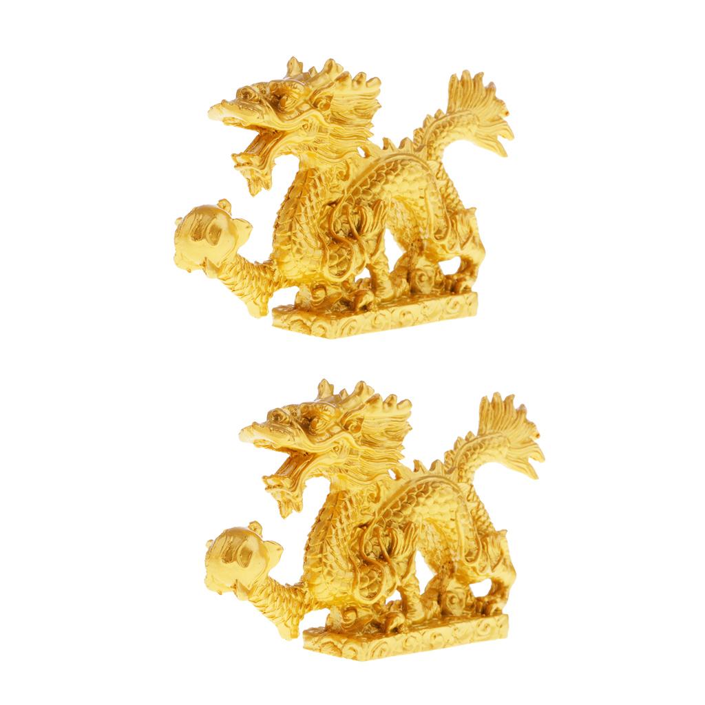 2pcs Chinese Twelve Statue Dragon Statue Ornament Home Furnishings #1