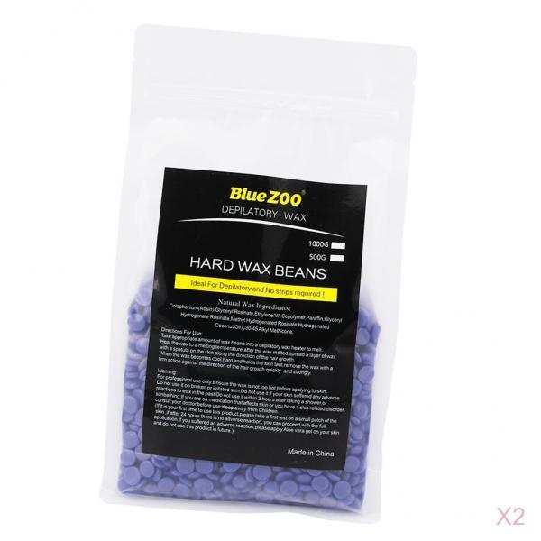 2 Packs 500g Depilatory Hot Film Hard Wax Beans Pellets Bikini Hair Removal