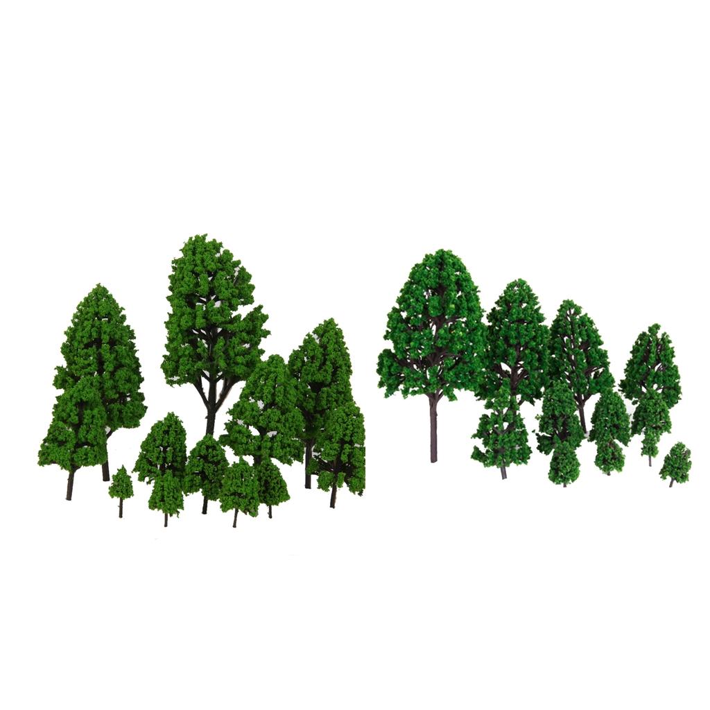 24pcs Multi Scale Poplar Trees Model Train Railroad Scenery Landscape HO OO