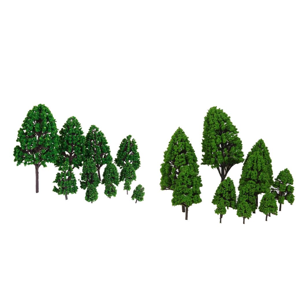 24pcs Multi Scale Poplar Trees Model Train Railroad Scenery Landscape HO OO