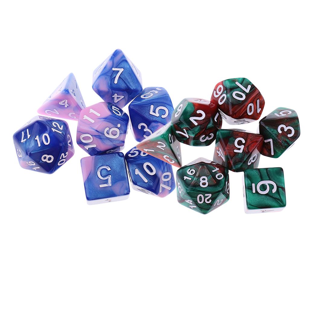 14 Pieces Polyhedral Dice for Dungeons and Dragons Dice Table Games