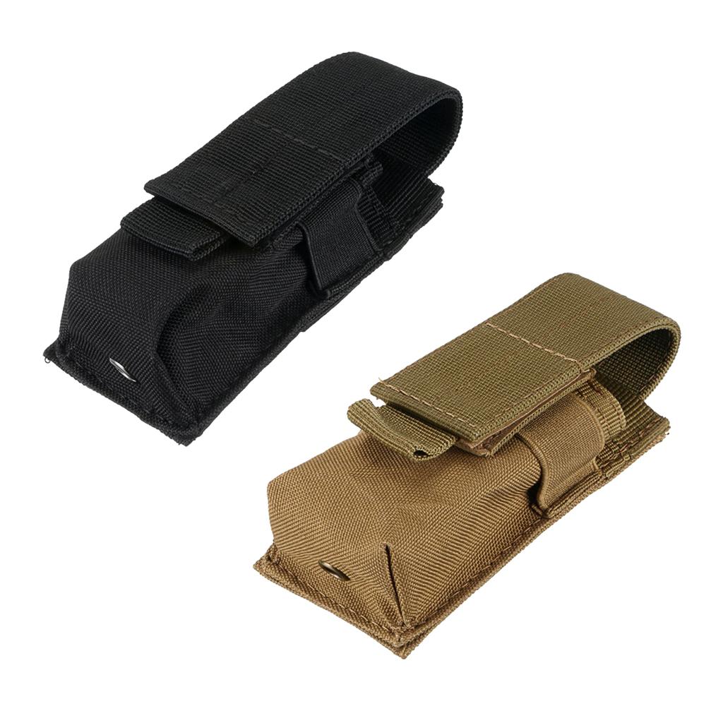 2Pcs Tactical Military Flashlight Molle Bag Torch Belt Holster Holder Pouch