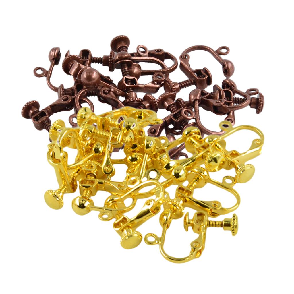 24 Pieces Screwback Leverback Earclip Clip on Ear Wires Earring Findings DIY