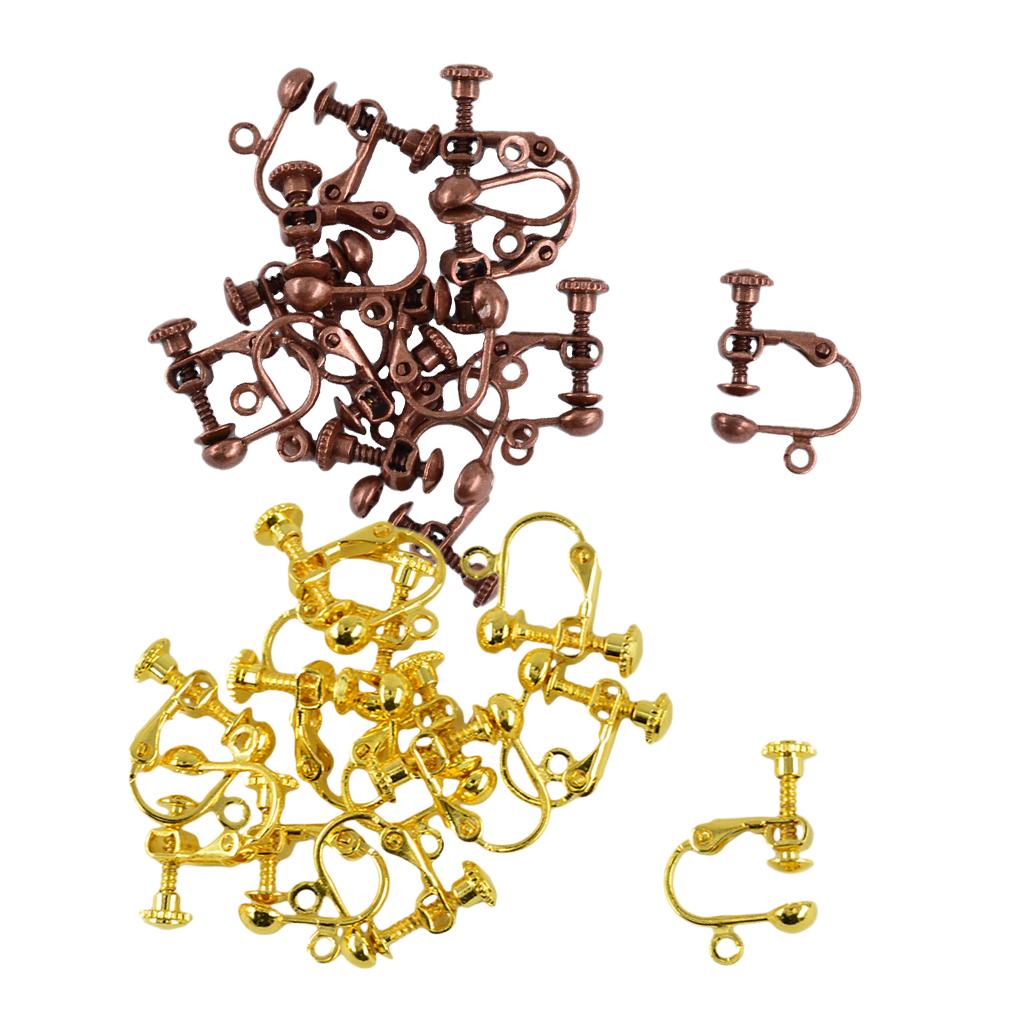 24 Pieces Screwback Leverback Earclip Clip on Ear Wires Earring Findings DIY