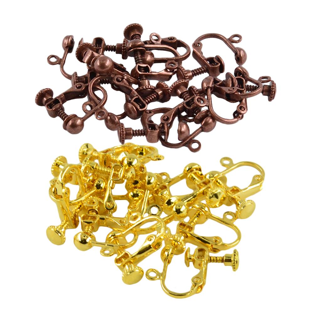24 Pieces Screwback Leverback Earclip Clip on Ear Wires Earring Findings DIY