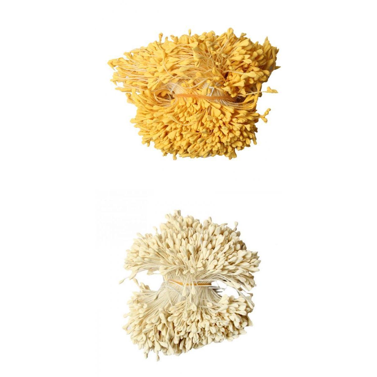 2x1400 Pieces of Colors 6cm Artificial Pearl Double Tip Flower Stamen Pistil