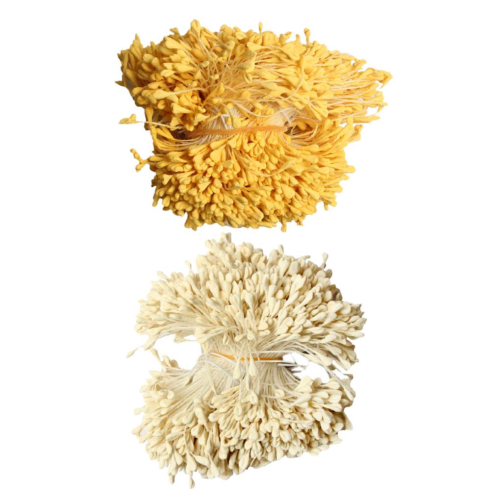 2x1400 Pieces of Colors 6cm Artificial Pearl Double Tip Flower Stamen Pistil