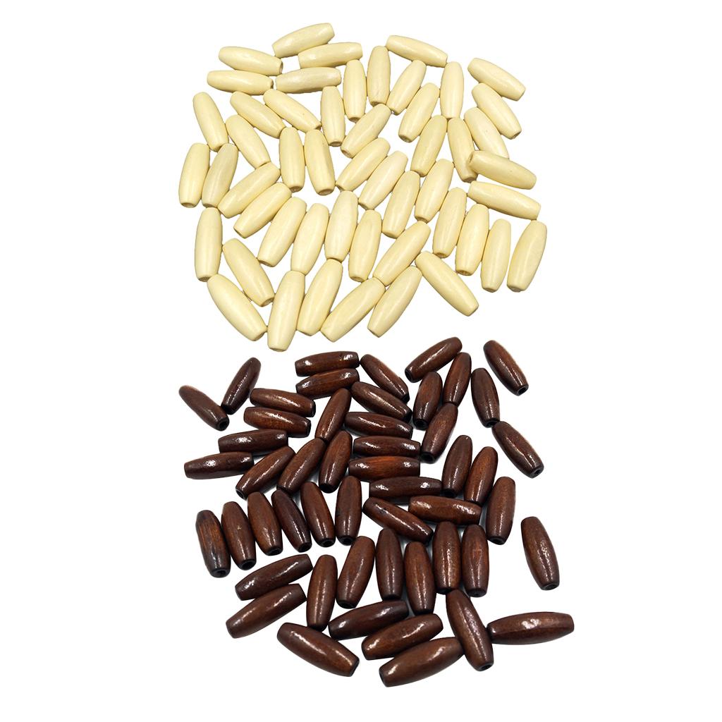100 Pieces Marquise Shapes Wooden Charm Beads DIY Beading Jewelry Crafts
