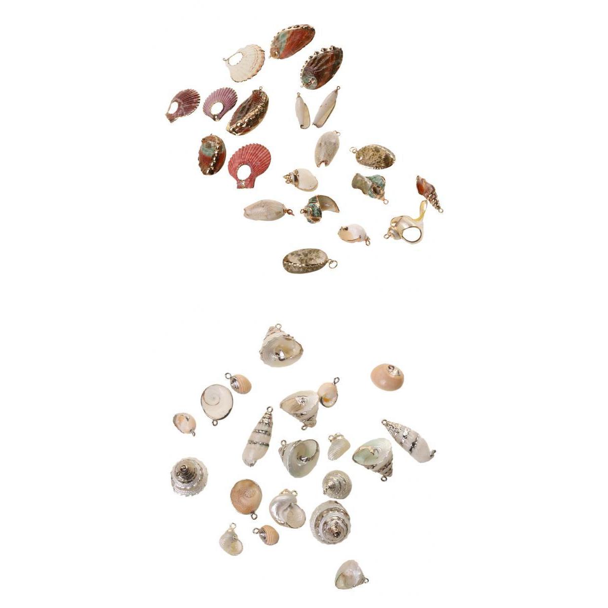 2 Pieces Gilding Conch Sea Shell Beads Charms Pendant Jewelry Making Crafts