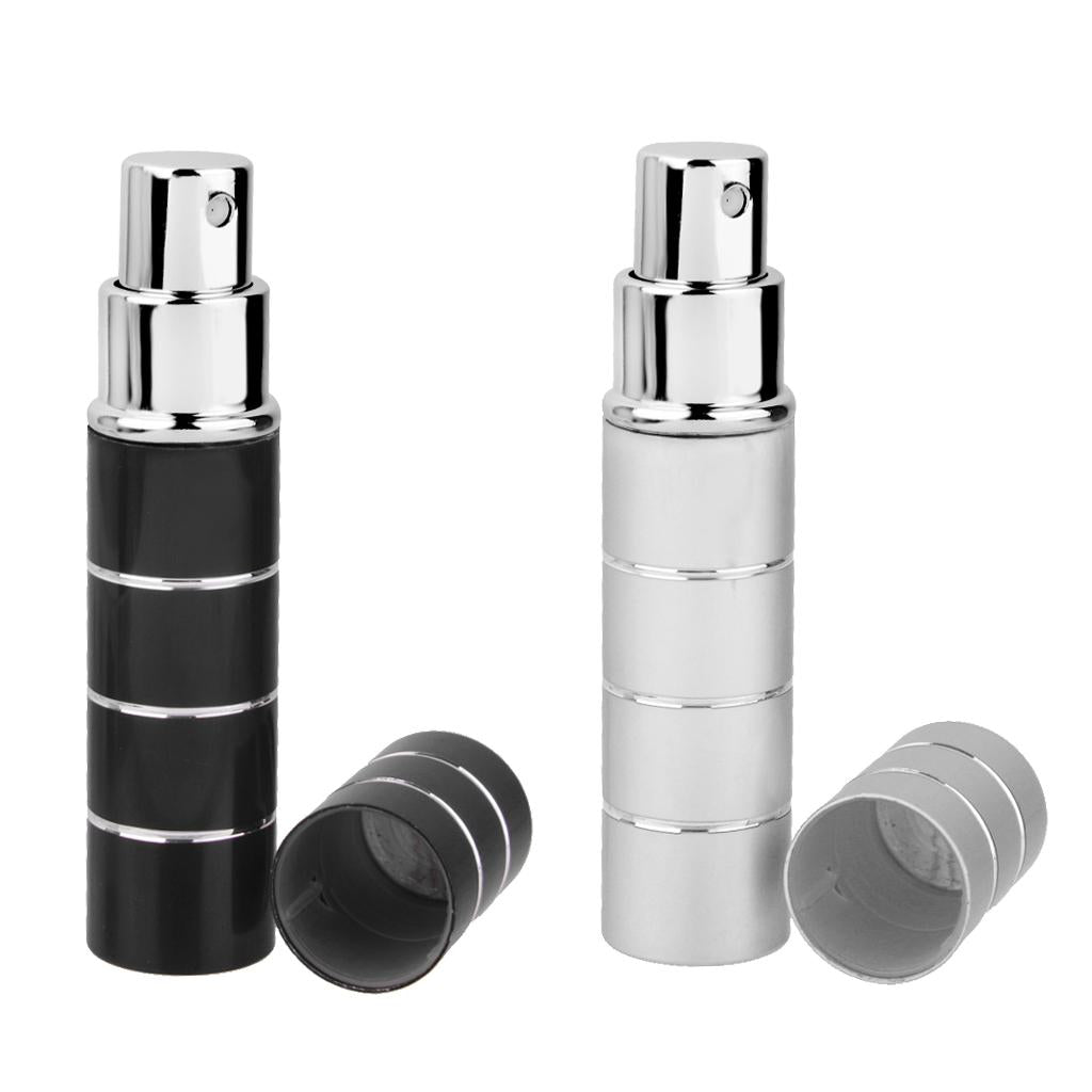 2 Pieces Travel Portable Refillable Perfume Atomizer Bottle Pump Spray Case