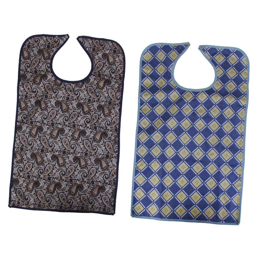 2 Pieces Waterproof Adult Mealtime Bib Protector Disability Eating Aid Apron