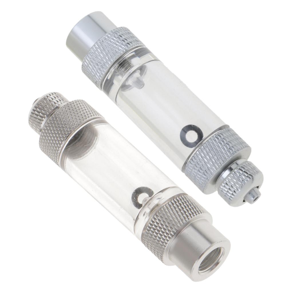 2x Aluminium Aquarium Inline CO2 Bubble Counter with Check Valve