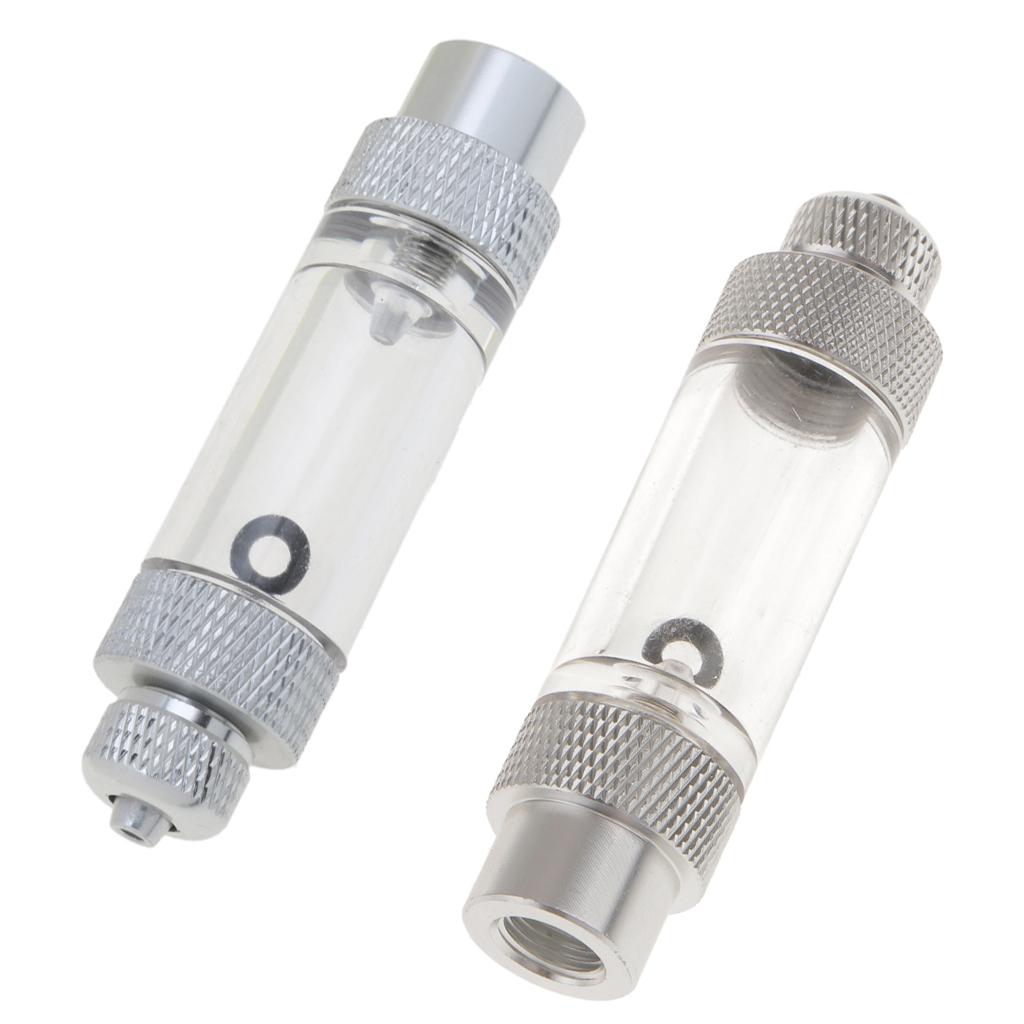 2x Aluminium Aquarium Inline CO2 Bubble Counter with Check Valve