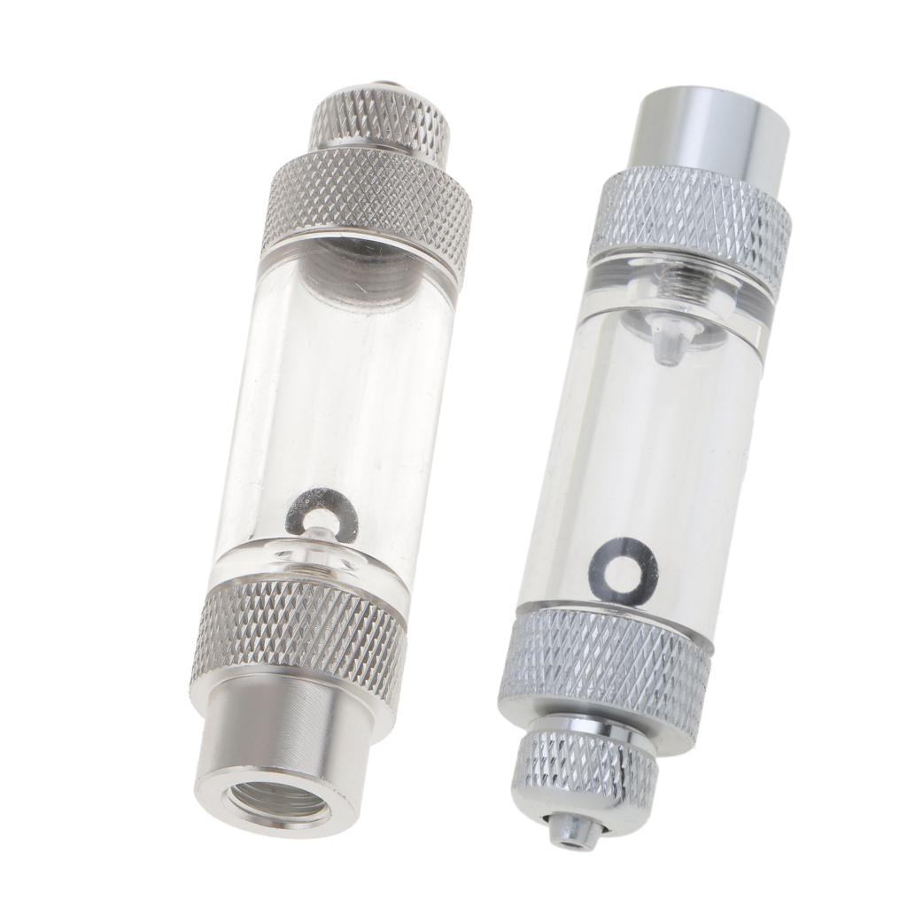 2x Aluminium Aquarium Inline CO2 Bubble Counter with Check Valve