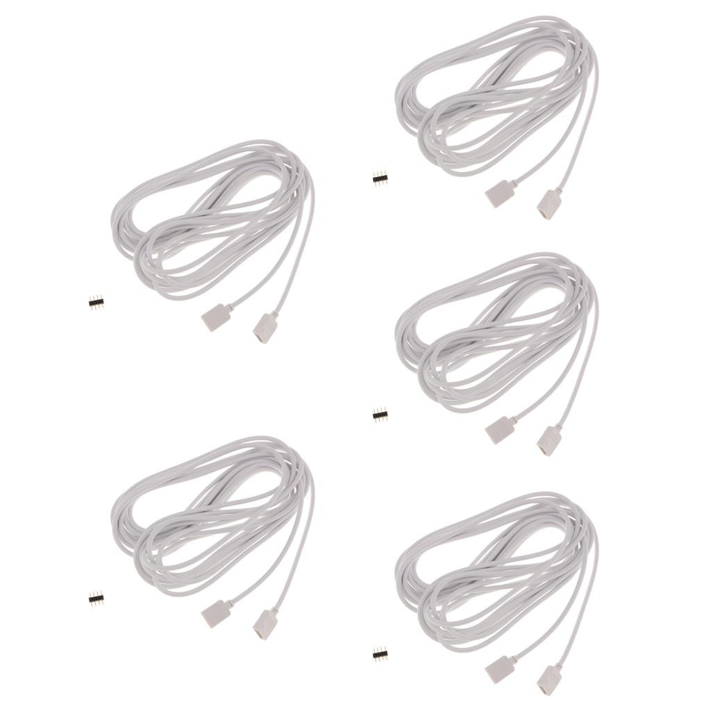 5pcs 5050 3528 RGB LED Strip Light Extension Cable Connector Line 4 Pin 5m
