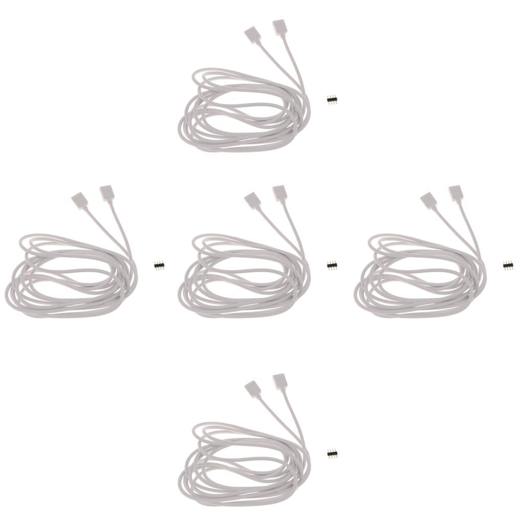 5pcs 5050 3528 RGB LED Strip Light Extension Cable Connector Line 4 Pin 3 m