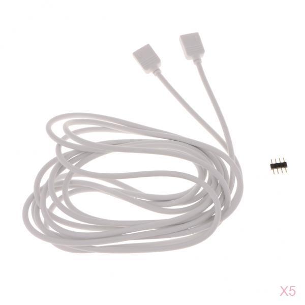 5pcs 5050 3528 RGB LED Strip Light Extension Cable Connector Line 4 Pin 3 m