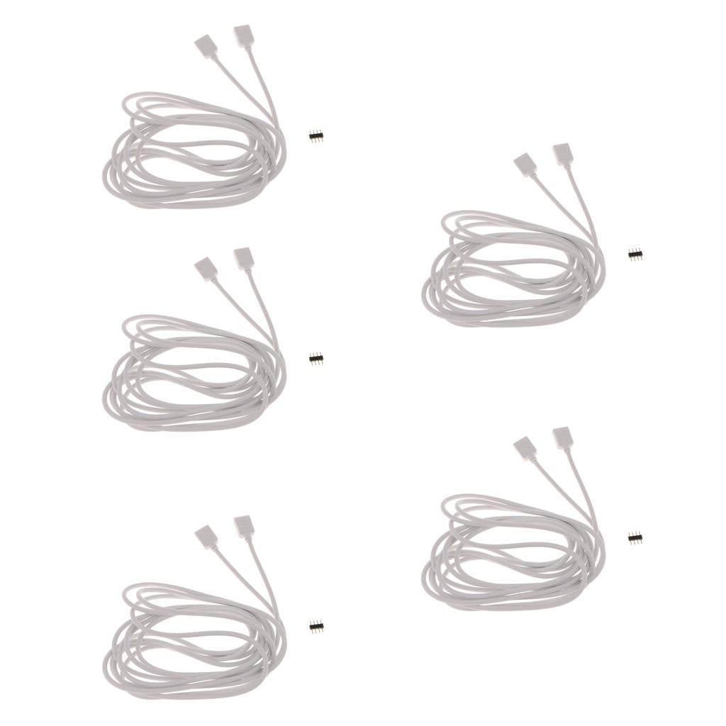 5pcs 5050 3528 RGB LED Strip Light Extension Cable Connector Line 4 Pin 3 m