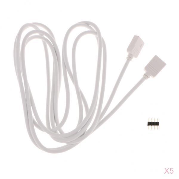 5pcs 5050 3528 RGB LED Strip Light Extension Cable Connector Line 4 Pin 2m