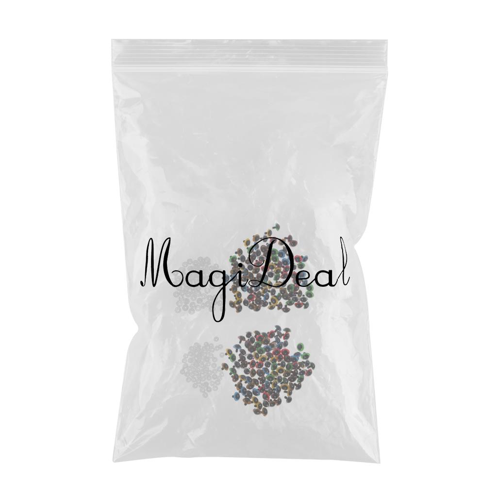 200 Pieces Mixed Color Plastic Safety Eyes for Doll DIY Making 8mm 10mm