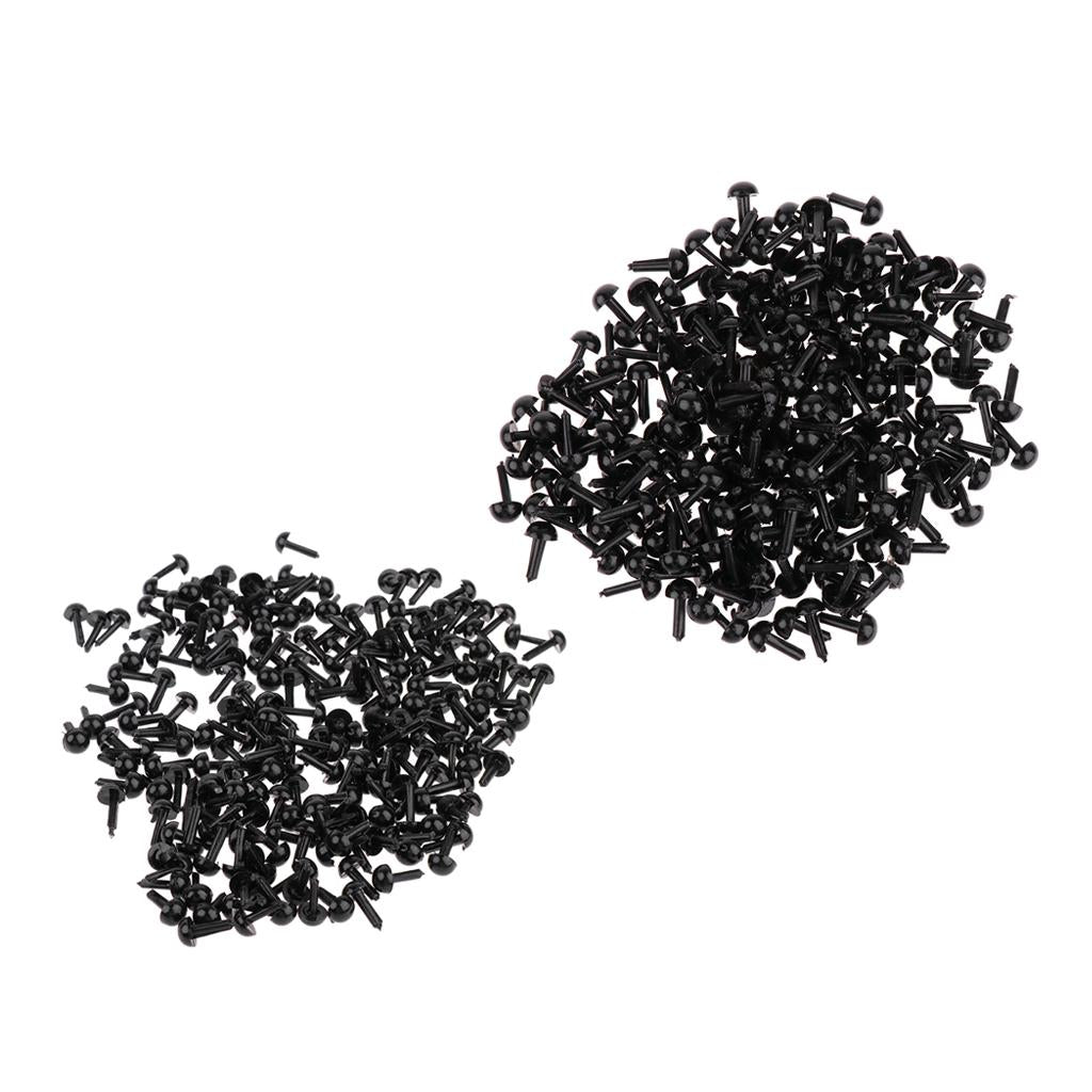 400 Pieces Black Plastic Safety Eyes for Teddy Bear Doll Animal Toys 5 6MM