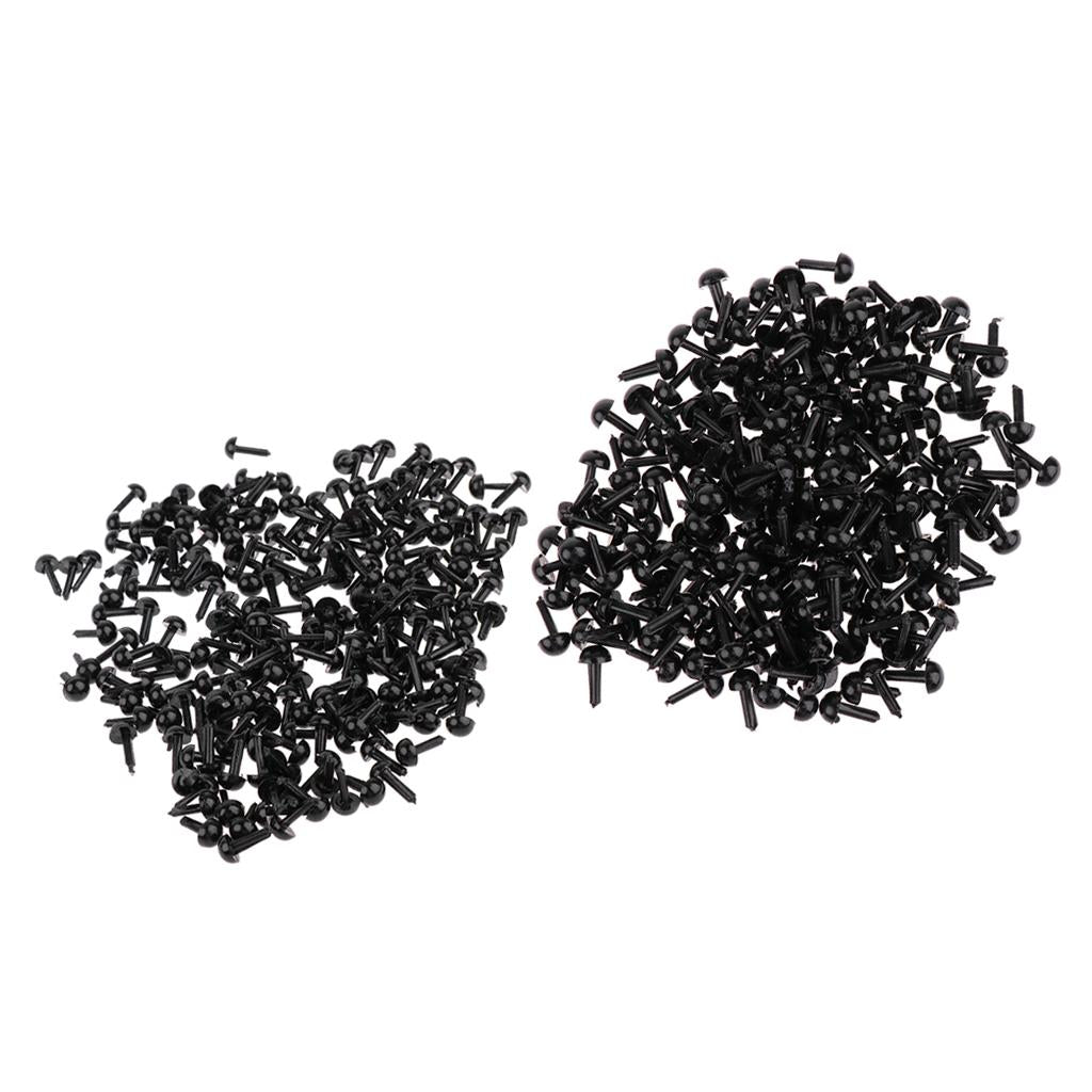 400 Pieces Black Plastic Safety Eyes for Teddy Bear Doll Animal Toys 5 6MM