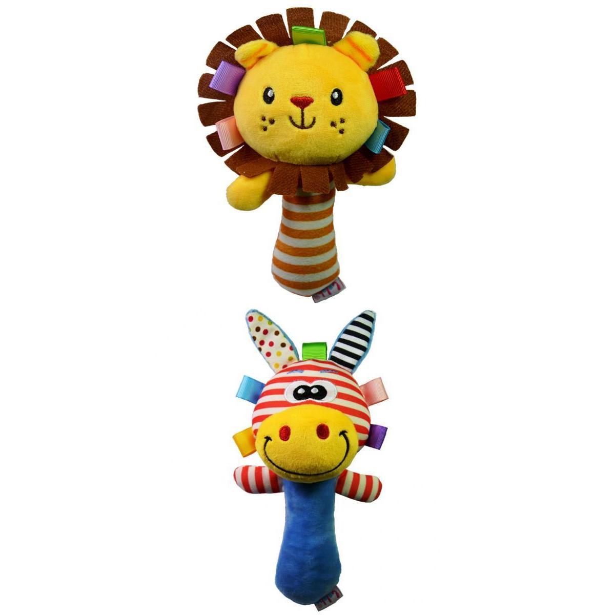 Cartoon Lion Giraffe Animal Plush Toy Baby Kids Handbell Hand Bell Rattle
