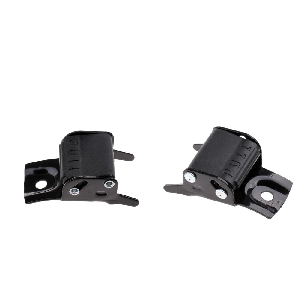 2pcs Black Metal Roller Skates Strap Buckle Replacement with Screws and Nuts