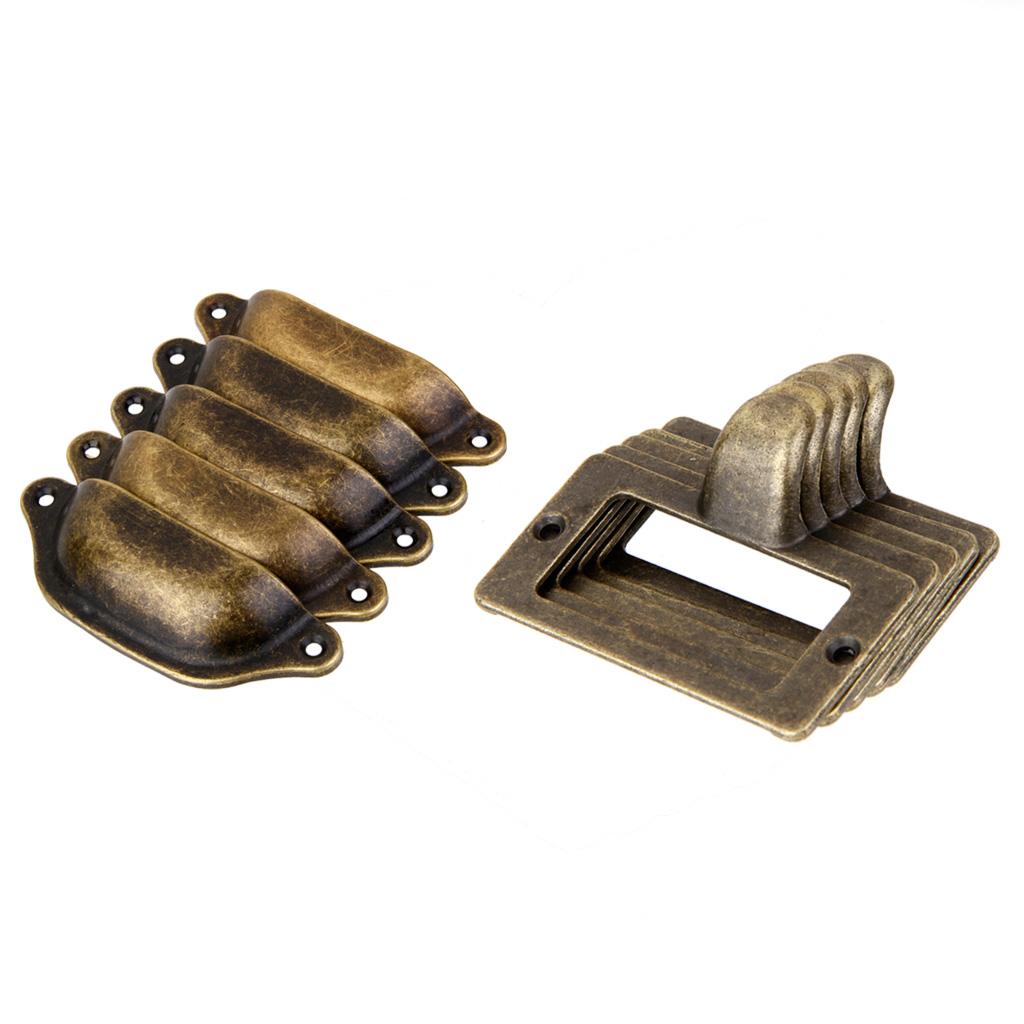 20Pcs Antique Brass Door Cabinet Knob Wardrobe Cupboard Drawer Pulls Handle