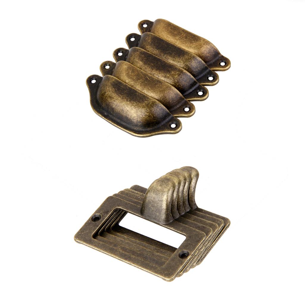 20Pcs Antique Brass Door Cabinet Knob Wardrobe Cupboard Drawer Pulls Handle