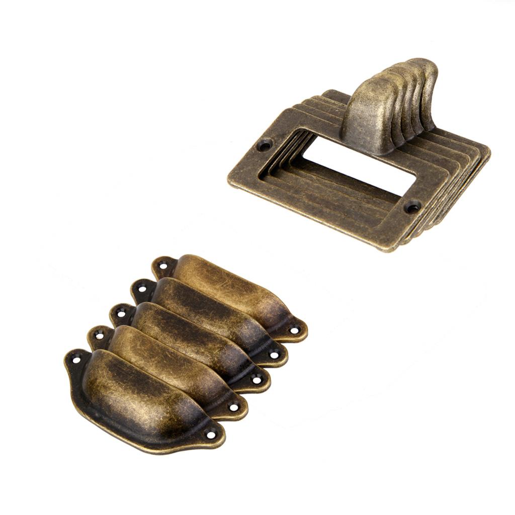 20Pcs Antique Brass Door Cabinet Knob Wardrobe Cupboard Drawer Pulls Handle