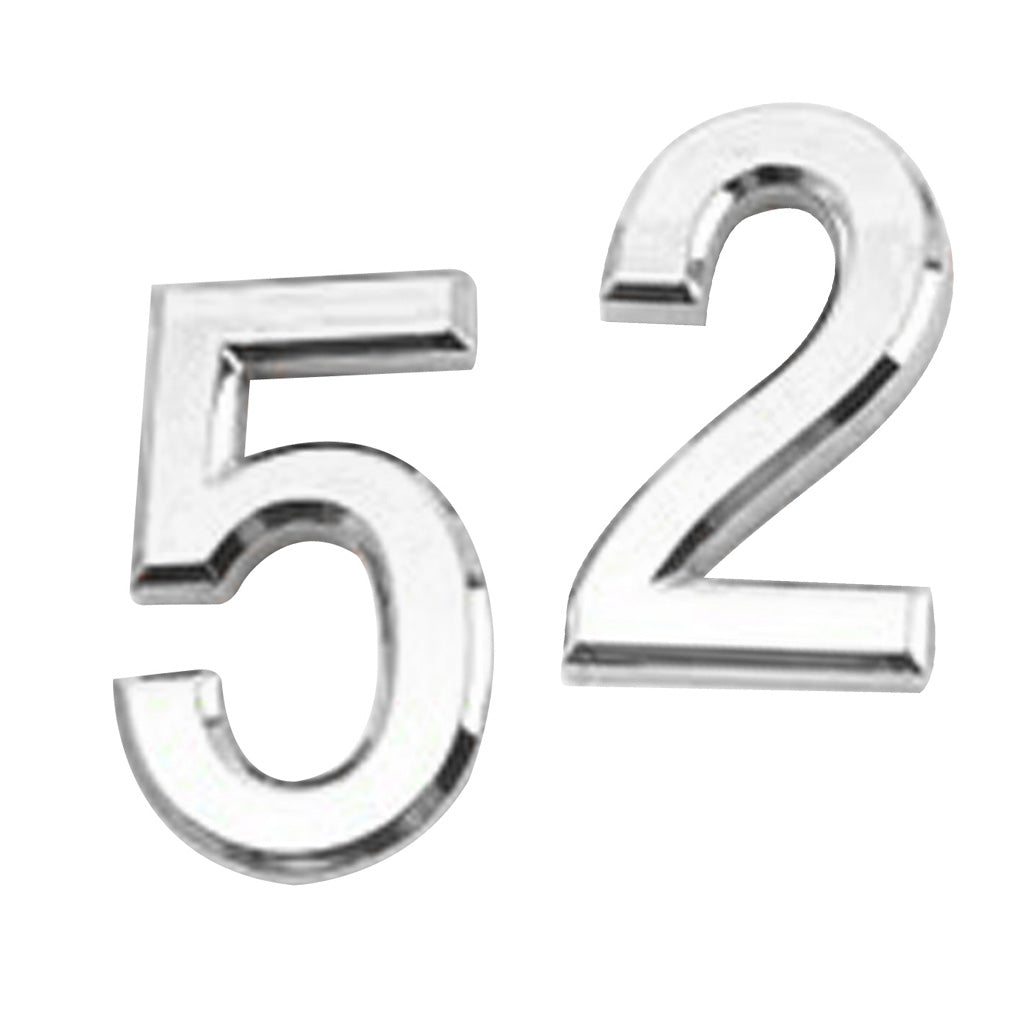2pcs Silver Plastic House Gate Sign Plaque Door Number Digits Name Plate
