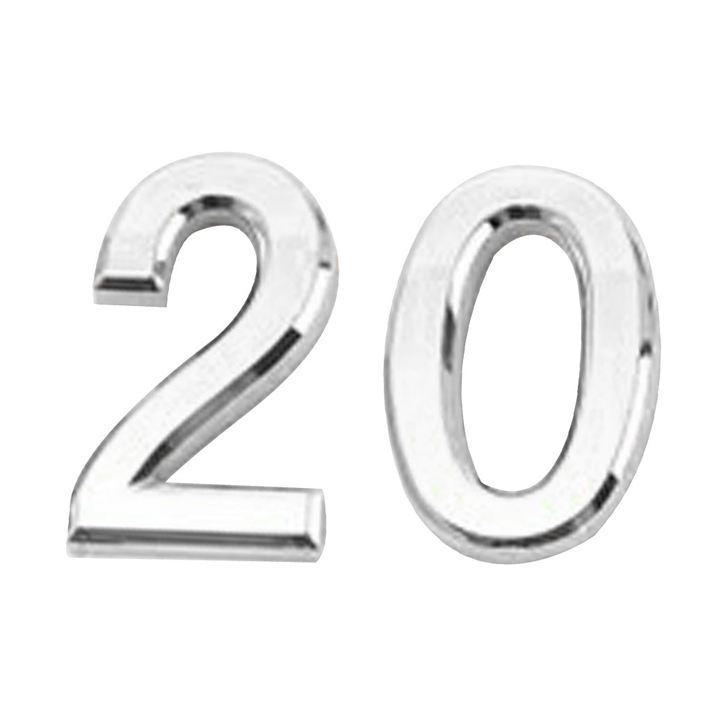 2x Silver Plastic House Gate Door Sign Plaque Door Number Digits Name Plate