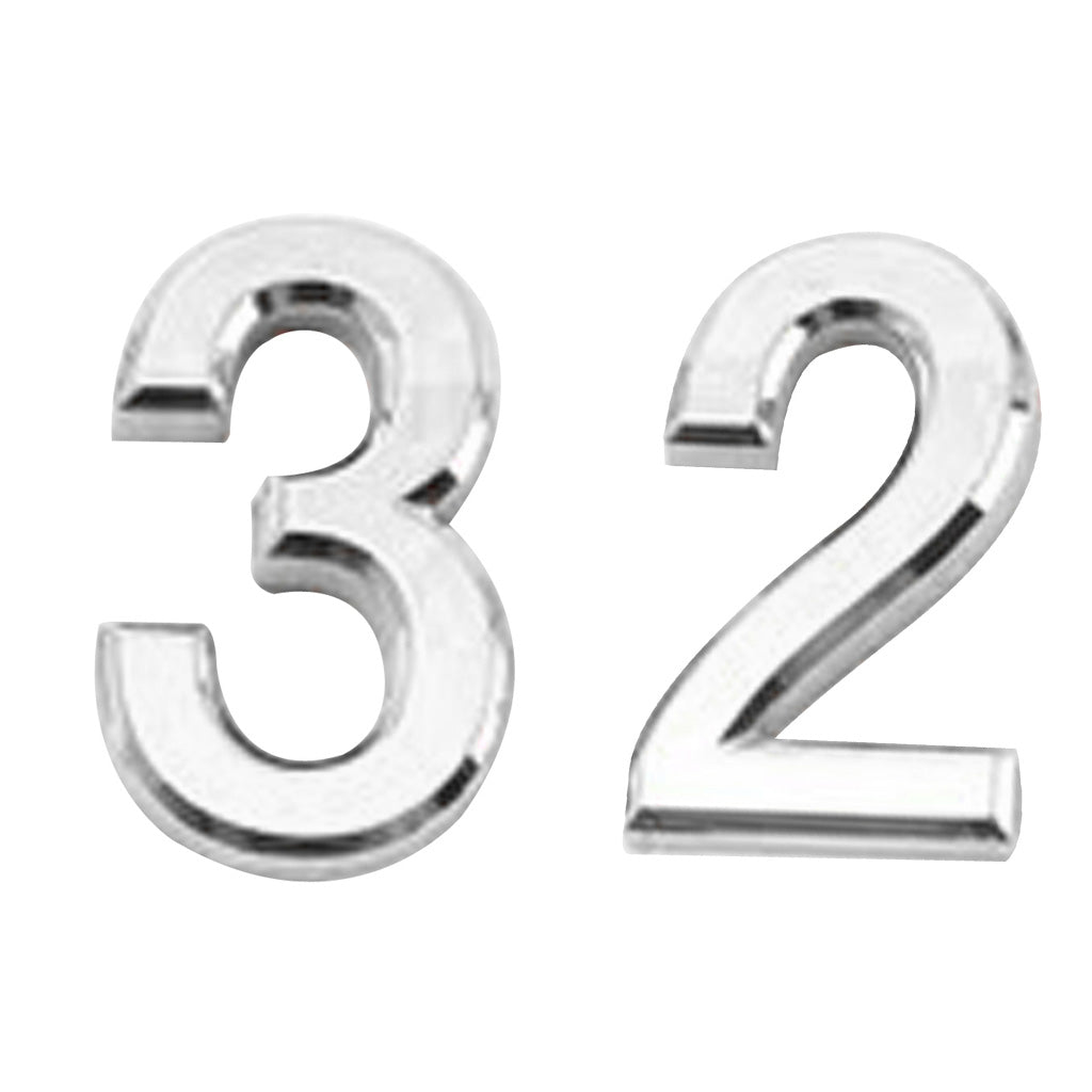 2x Silver Plastic House Gate Sign Plaque Door Address Number Digits Plate