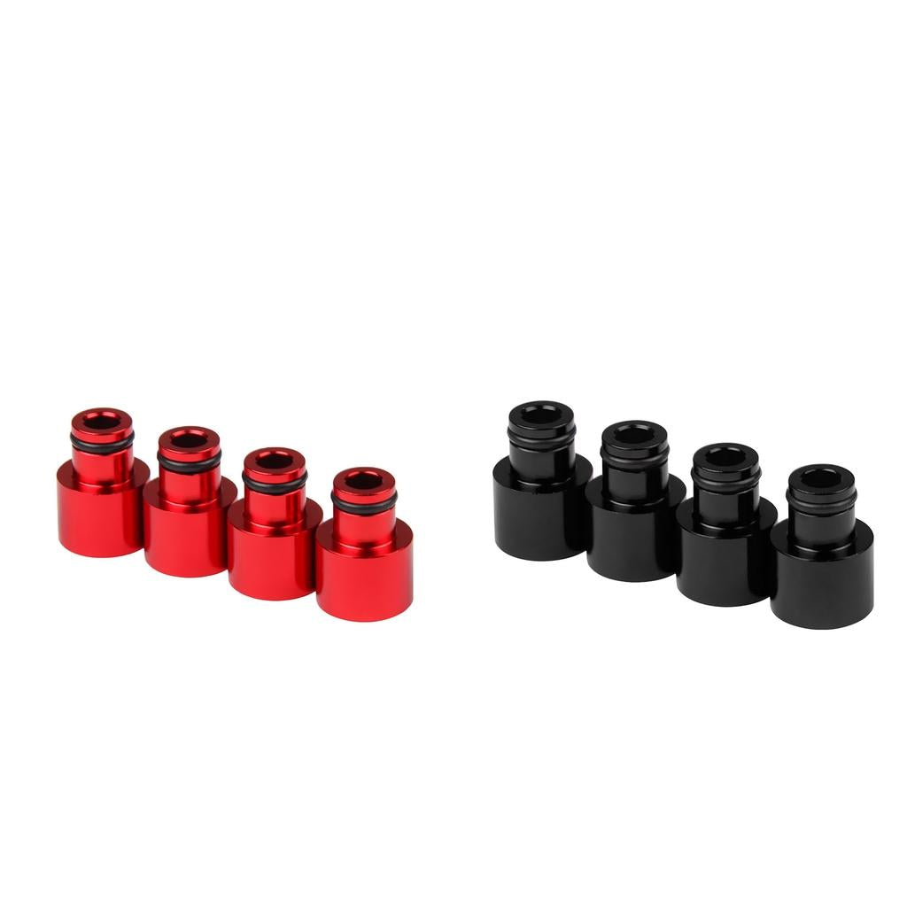 8x Black+Red Fuel Injector Adapter for Acura RDX Injectors B16 B18 D16Z D16Y