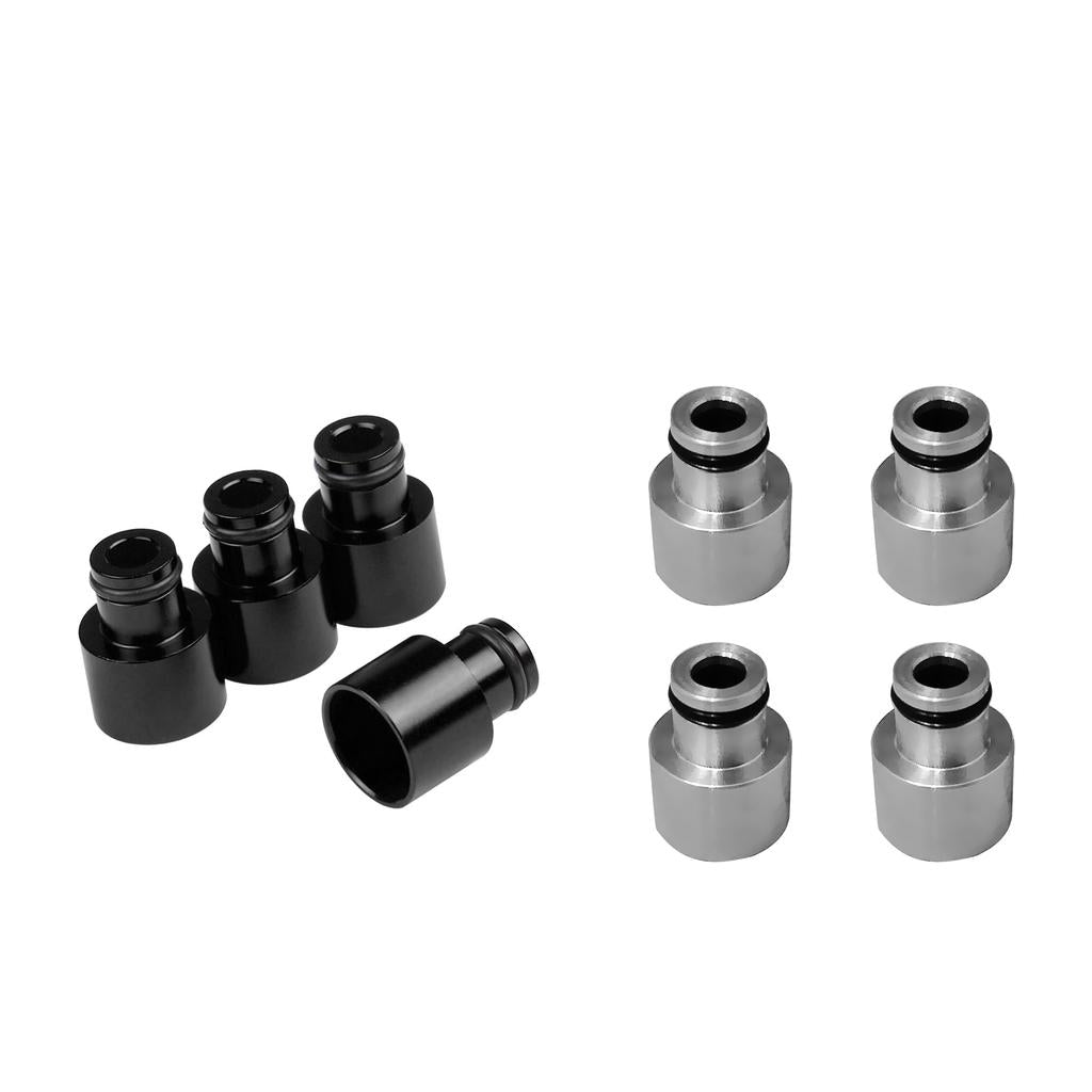 8pcs Black+Sliver Fuel Injector Adapters for Acura RDX B16 B18 D16Z D16Y