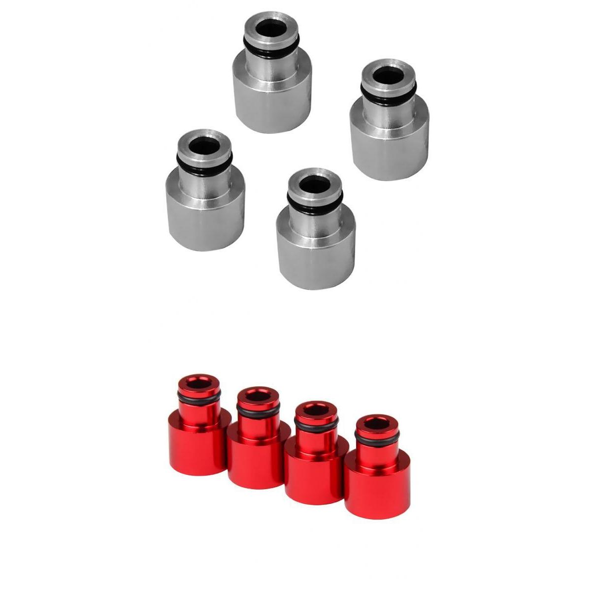 8pcs Red+Sliver Fuel Injector Adapters for Acura RDX B16 B18 D16Z D16Y