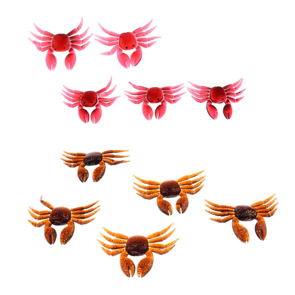 10Pcs Fishing Tackle Soft Lures Crabs Simulation Saltwater Artificial Baits