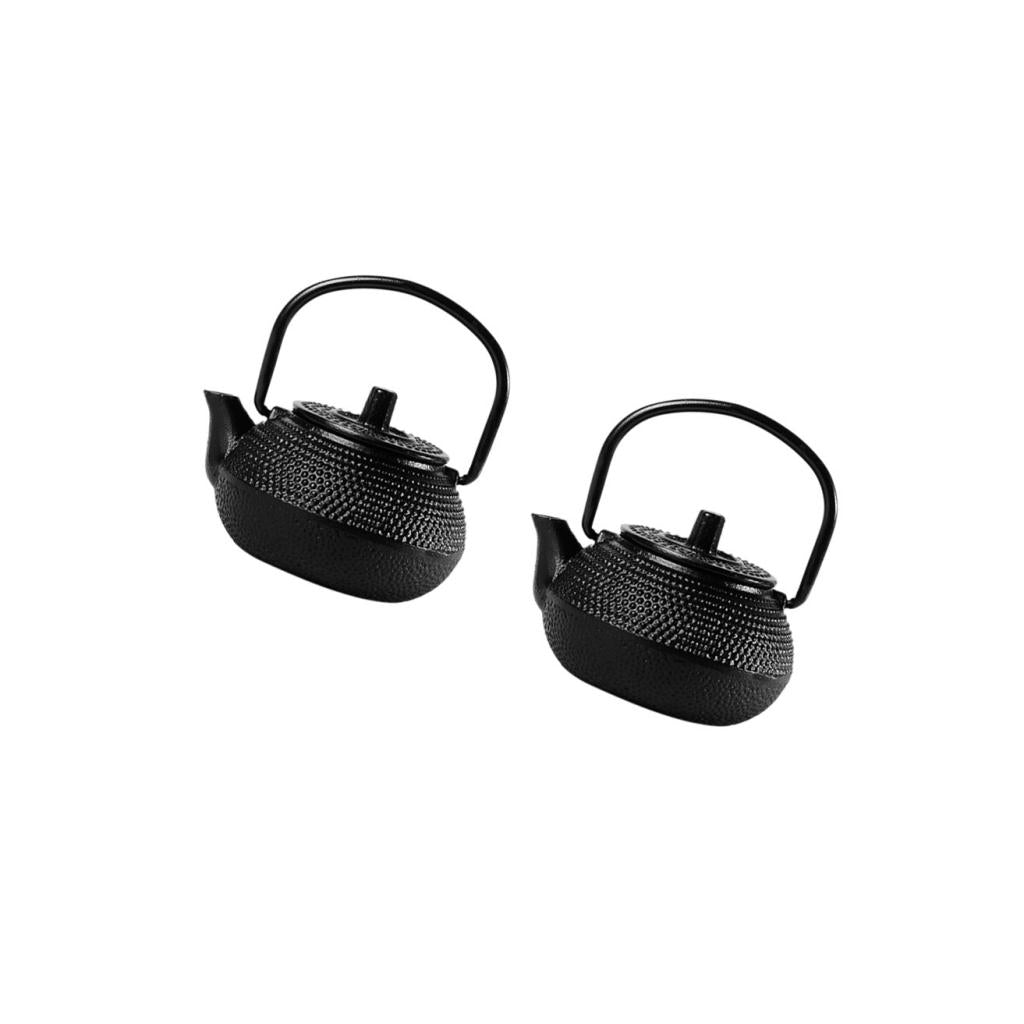 2 pieces Japanese Style Cast Iron Kettle Tetsubin Teapot Mini Tea Pot 50ml