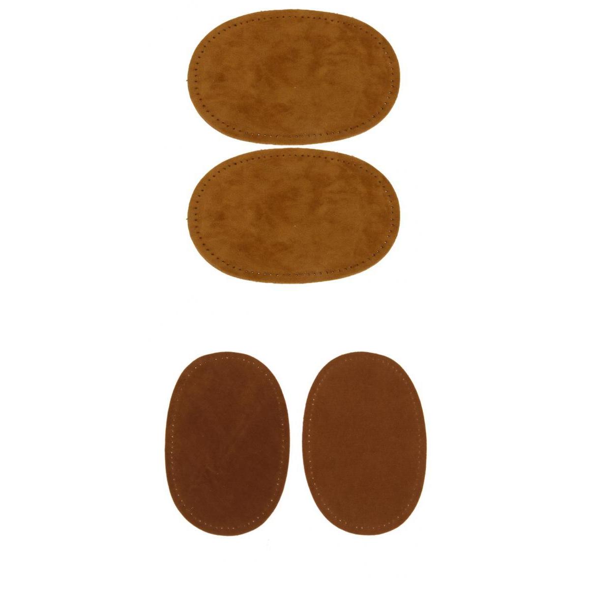 2 Pairs Sew-On Oval Elbow/Knee Patches Repair Sewing Applique Brown/Camel