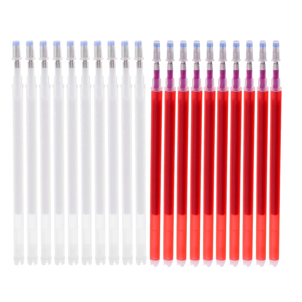 20pcs High Temperature Disappearing Refill Pen Heat Erase Pens Red/White