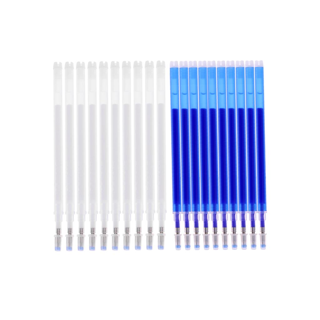20pcs High Temperature Disappearing Refill Pen Heat Erase Pens Blue/White
